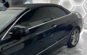 Window tint installation on black convertible Modesto CA